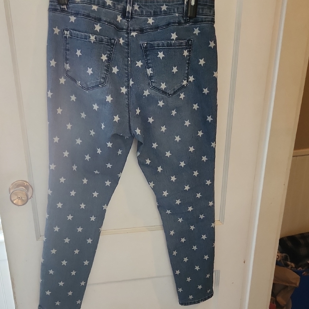 Women's Star Print Blue Jeans
